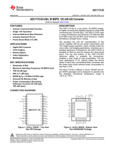 ADC1175-50 8-Bit, 50 MSPS, 125 mW A/D Converter (Rev. G)