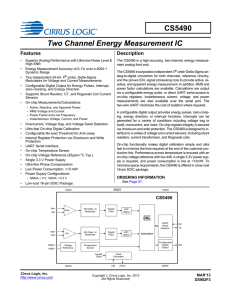 CS5490 Two Channel Energy Measurement IC