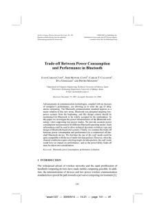 Trade-off Between Power Consumption and Performance in Bluetooth