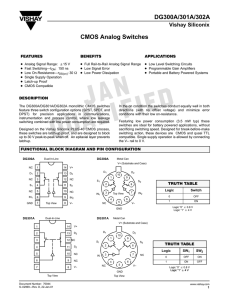 DG300A/301A/302A CMOS Analog Switches