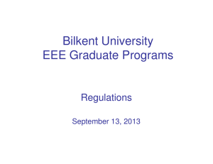 Bilkent University EEE Graduate Programs
