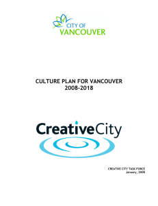 Culture Plan for Vancouver: 2008-2018