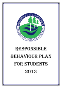 Responsible behaviouR plan foR students 2013