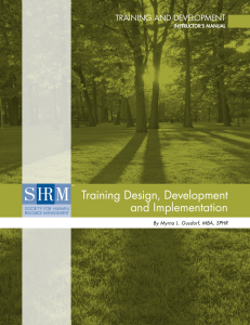 Training design, development and implementation