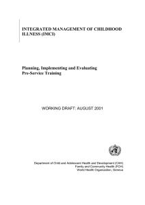(IMCI) Planning - World Health Organization