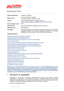 Assessment Policy - Griffith Policy Library