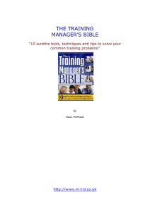 THE TRAINING MANAGER`S BIBLE