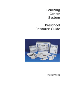 Learning Center System Preschool Resource Guide