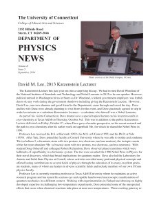 physics news - Department of Physics