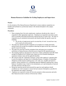 Human Resources Guideline for Exiting Employees and Supervisors