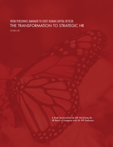 THE TRANSFORMATION TO STRATEGIC HR