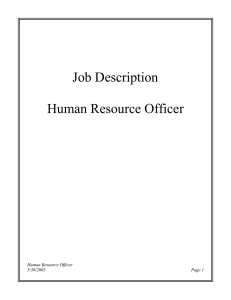 Human Resource Officer JD