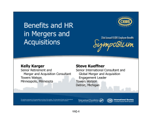 Benefits and HR in Mergers and Acquisitions