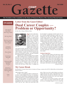 Dual Career Couples — Problem or Opportunity?