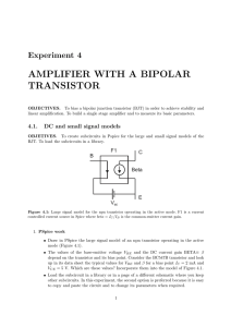 AMPLIFIER WITH A BIPOLAR TRANSISTOR