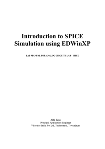 Introduction to SPICE Simulation using EDWinXP