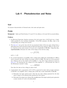 Lab 4 - Photodetection and Noise