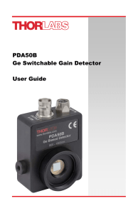 PDA50B Ge Switchable Gain Detector User Guide