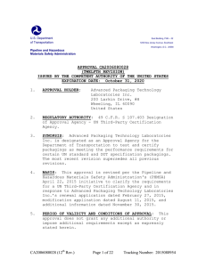 APPROVAL CA- - Advanced Package Testing Laboratories