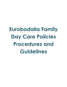Eurobodalla Family Day Care Policies Procedures and Guidelines