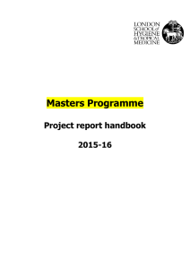 MSc Project Handbook template - London School of Hygiene