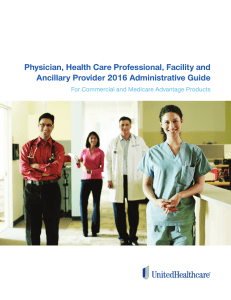 Physician, Health Care Professional, Facility and Ancillary Provider