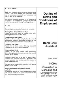 Outline of Terms and Conditions of Employment Bank Care
