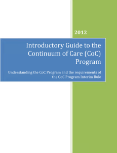 Introductory Guide to the Continuum of Care (CoC