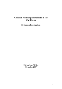 Outline for report on children without adequate parental care in the