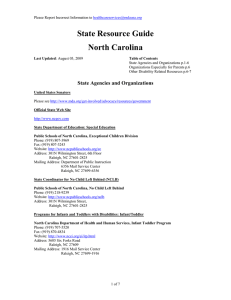 State Resource Guide North Carolina