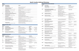 North Carolina Railroad Directory - NC Rail