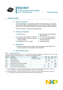 BGA3021 1.2 GHz 16 dB gain CATV amplifier