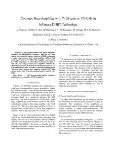 Common Base Amplifier with 7- dB gain at 176 GHz in InP mesa