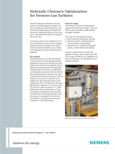 Hydraulic Clearance Optimization for Siemens Gas Turbines