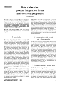 Gate dielectrics: process integration issues and electrical properties