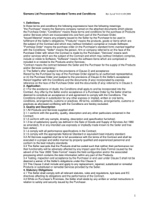 Siemens Ltd Procurement Standard Terms and Conditions 1
