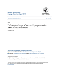 Defining the Scope of Indirect Expropriation for International