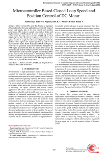 Microcontroller Based Closed Loop Speed and Position Control of
