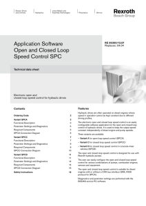 Application Software Open and Closed Loop Speed Control SPC