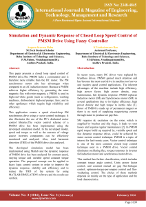 Simulation and Dynamic Response of Closed Loop Speed Control