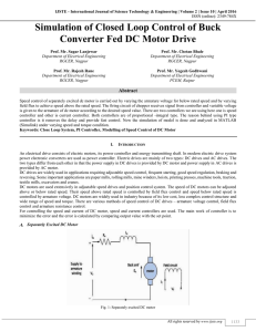 Simulation of Closed Loop Control of Buck Converter Fed DC Motor