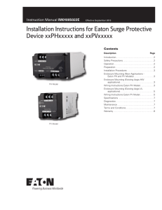 Installation Instructions for Eaton Surge Protective Device