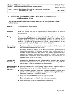 01.05.03 - Sterilization Methods for Instruments Ambulatory and