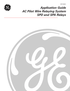 Application Guide: AC Pilot Wire Relaying System for SPD and SPA