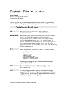 Plagiarism Detection Services