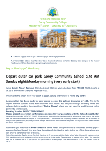 Depart outer car park Gorey Community School 2.30 AM Sunday