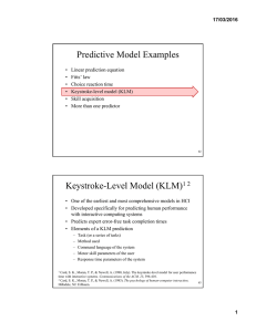 Predictive Model Examples Keystroke