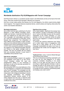 Worldwide distribution iFly KLM Magazine with Ternair Campaign
