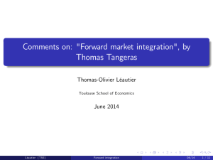 Comments on: Forward market integration , by Thomas Tangeras