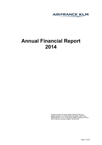 Annual Financial Report 2014 - Air France KLM
